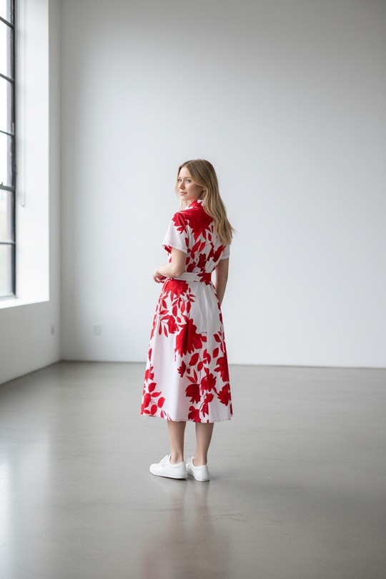 Midi dresses Women Red SWEET & EXCELLENT 116028-1 Efashion Paris