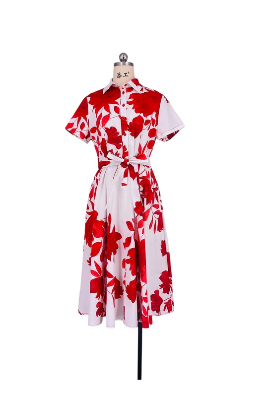 Midi dresses Women Red SWEET & EXCELLENT 116028-1 Efashion Paris