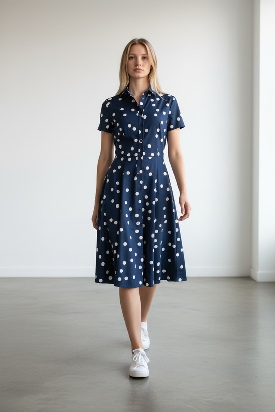 Midi dresses Women Marine blue SWEET & EXCELLENT 113919-1 Efashion Paris