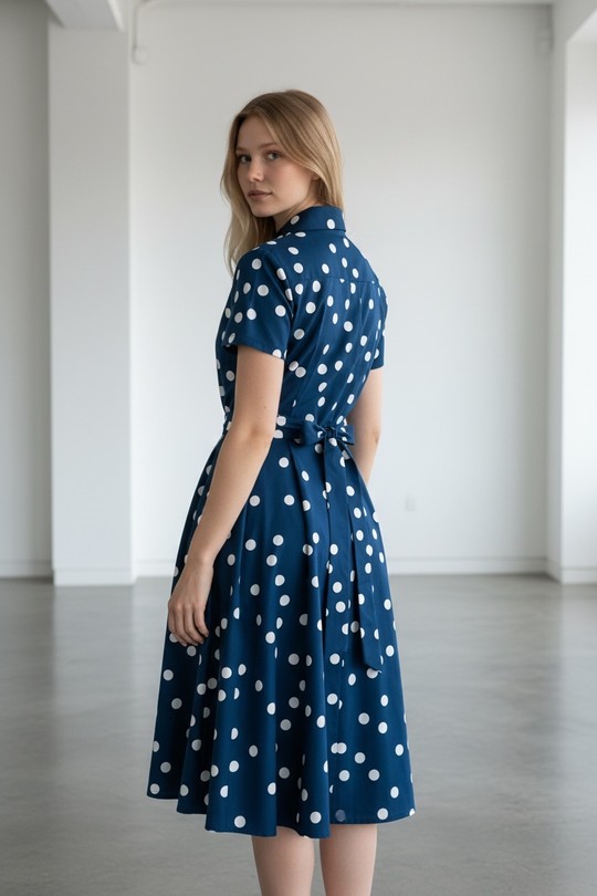 Midi dresses Women Marine blue SWEET & EXCELLENT 113919-1 Efashion Paris