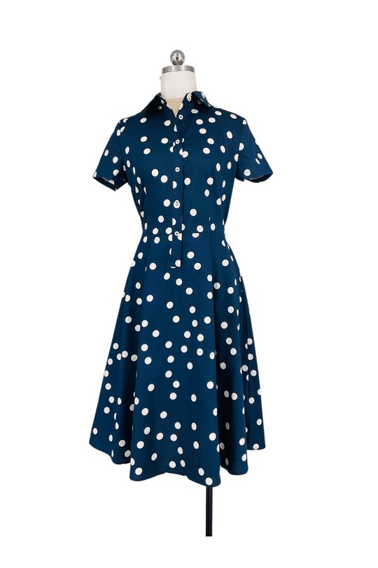 Midi dresses Women Marine blue SWEET & EXCELLENT 113919-1 Efashion Paris