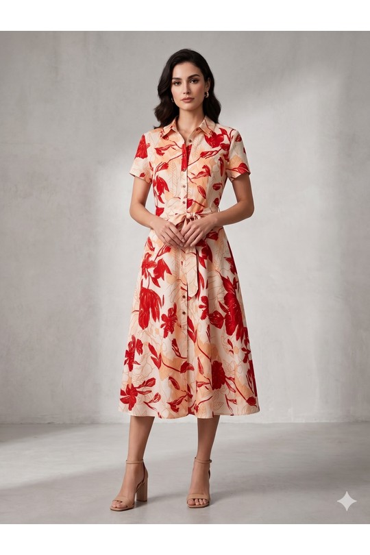 Robes mi-longues Femme Rouge SWEET & EXCELLENT 172916 Efashion Paris