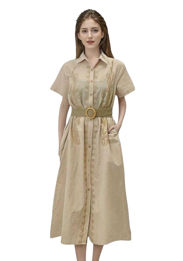 Robes mi-longues Femme Beige SWEET & EXCELLENT 172732 #c Efashion Paris