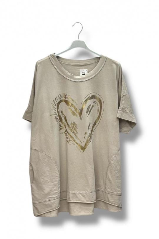  Maglietta Donna Beige E&F (C&CE Fashion) EF22111COEUR Efashion Paris