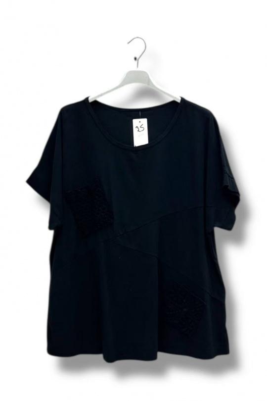  Maglietta Donna Black E&F (C&CE Fashion) EF22111POCHE Efashion Paris