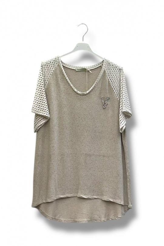  Maglietta Donna Beige E&F (C&CE Fashion) EF69766 Efashion Paris