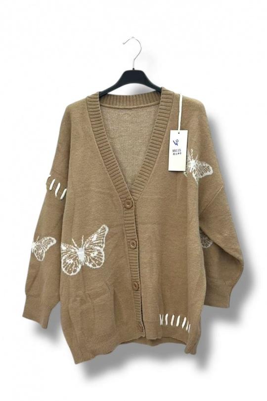 Cardigans Women Camel E&F (C&CE Fashion) EF8115 Efashion Paris