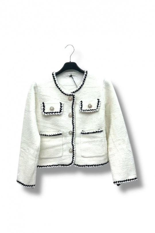 Cardigan Donna White E&F (C&CE Fashion) EF1018 Efashion Paris