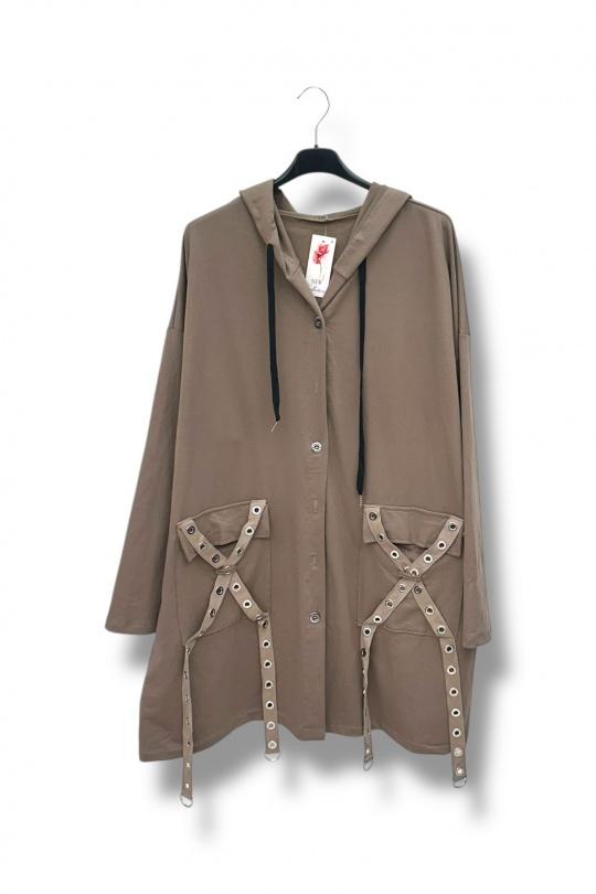 Jackets Women Taupe E&F (C&CE Fashion) EF2768-1V Efashion Paris