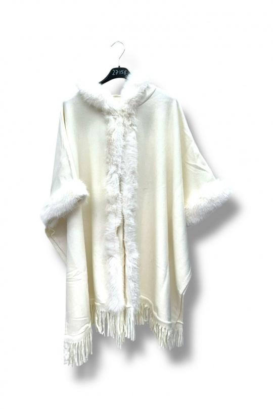 Capes and ponchos Women Ecru/Beige E&F (C&CE Fashion) EF27158 Efashion Paris