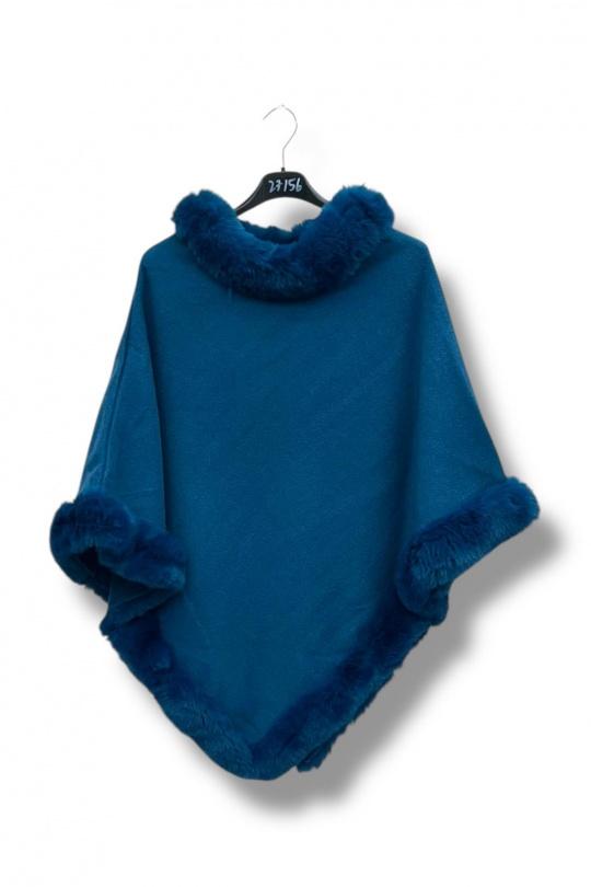 Capes & ponchos Femme Bleu canard E&F (C&CE Fashion) EF27156 Efashion Paris