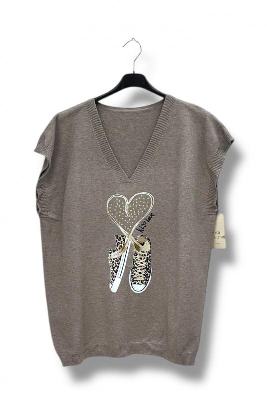 Tops Women Taupe E&F (C&CE Fashion) EF8719 Efashion Paris