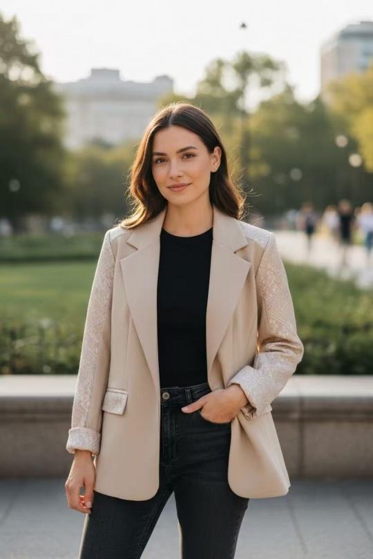 Vestes Femme Beige E&F (C&CE Fashion) EF69237 Efashion Paris