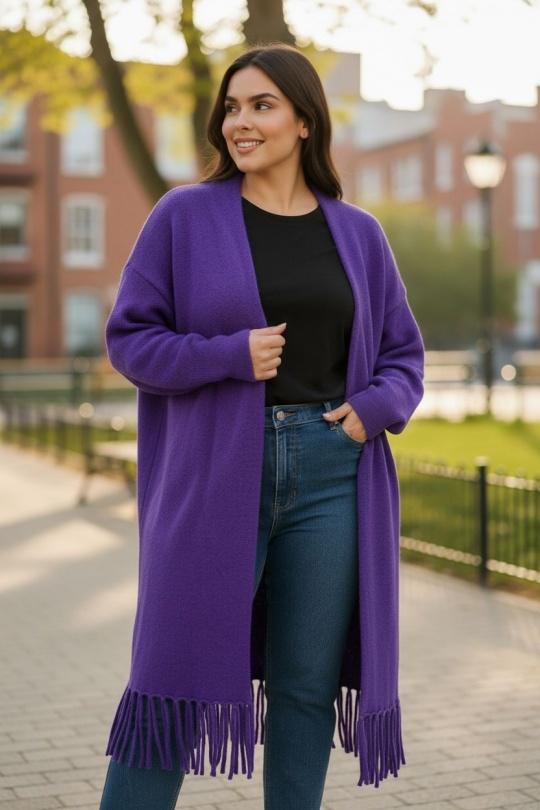 Cardigan Donna Purple E&F (C&CE Fashion) EF8076 Efashion Paris