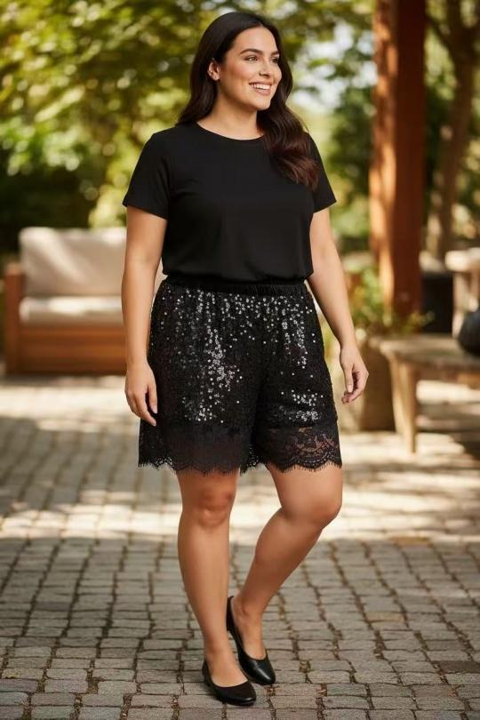 Shorts Femme Noir E&F (C&CE Fashion) EF12882 Efashion Paris