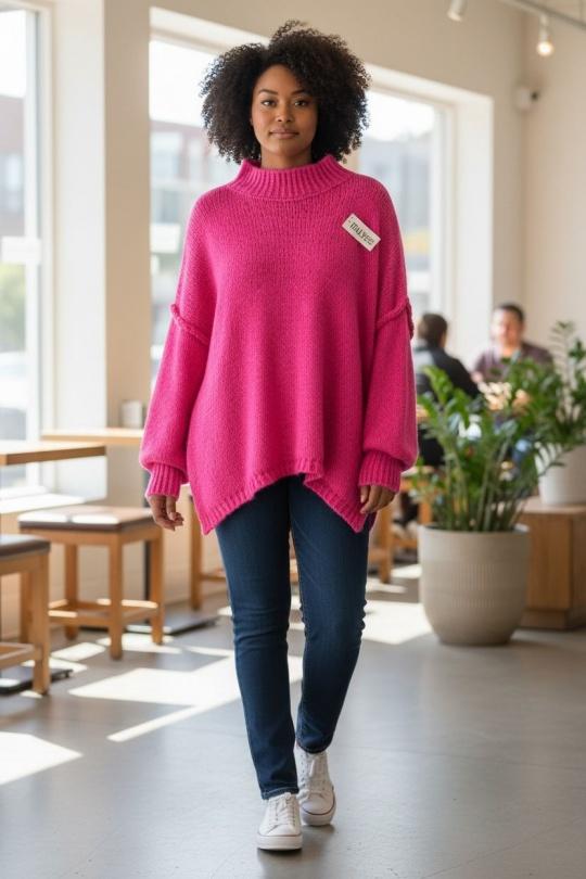 Jerséis Mujer Neon pink E&F (C&CE Fashion) EF9052 Efashion Paris