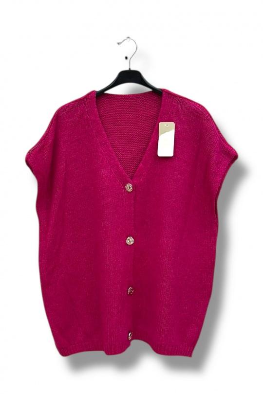 Gilets Femme Fuschia E&F (C&CE Fashion) EF8583 Efashion Paris