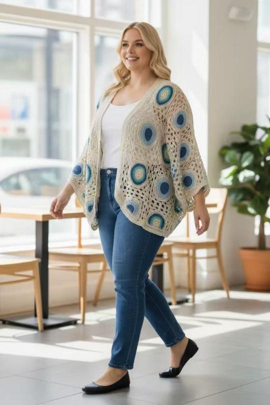 Cardigan Donna Azure  / Blue E&F (C&CE Fashion) EF3207 Efashion Paris