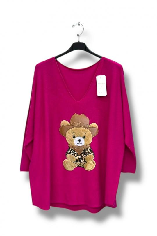 Pulls Femme Fuschia E&F (C&CE Fashion) EF8947 Efashion Paris