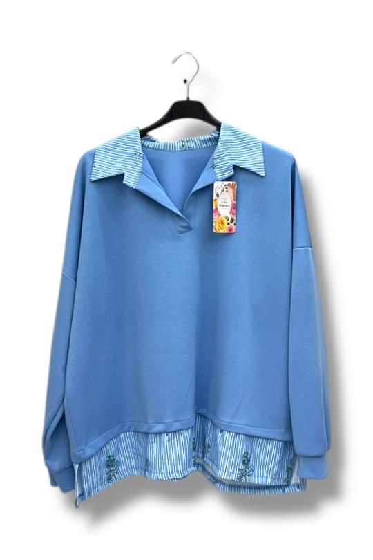 Jumpers Women Azure  / Blue E&F (C&CE Fashion) EF25936 Efashion Paris