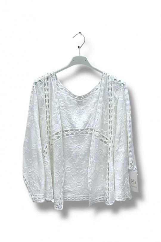 Gilets Femme Blanc E&F (C&CE Fashion) EF438 Efashion Paris