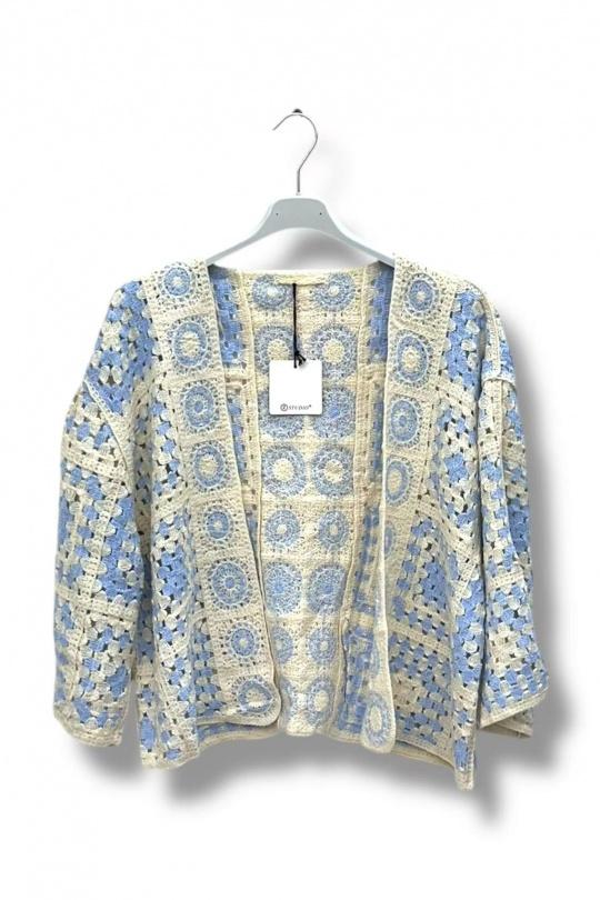 Cardigans Women Azure  / Blue E&F (C&CE Fashion) EF68035 Efashion Paris