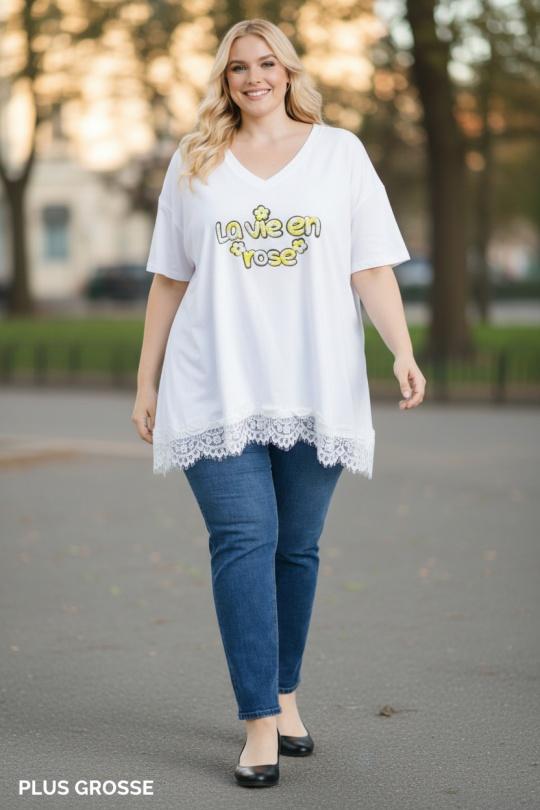 T-shirts Femme Jaune fluo E&F (C&CE Fashion) EF9259-1 Efashion Paris