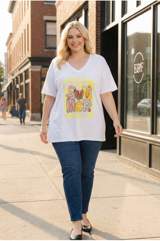 T-shirts Femme Jaune fluo E&F (C&CE Fashion) EF9076-3 Efashion Paris