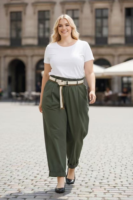 Pantalons Femme Kaki E&F (C&CE Fashion) EF250055-1 Efashion Paris