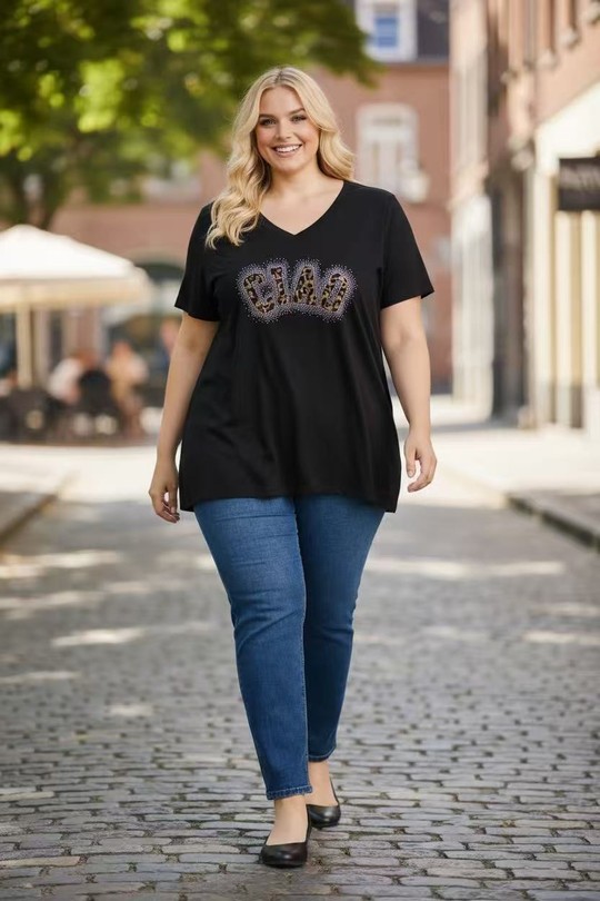 T-shirts Femme Noir E&F (C&CE Fashion) EF9076-8 Efashion Paris