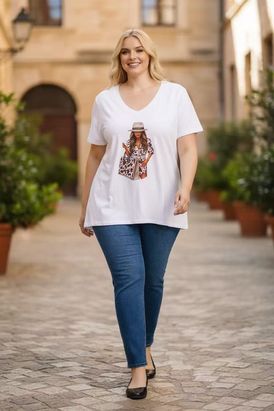 T-shirts Femme Blanc E&F (C&CE Fashion) EF9076-23-1 Efashion Paris