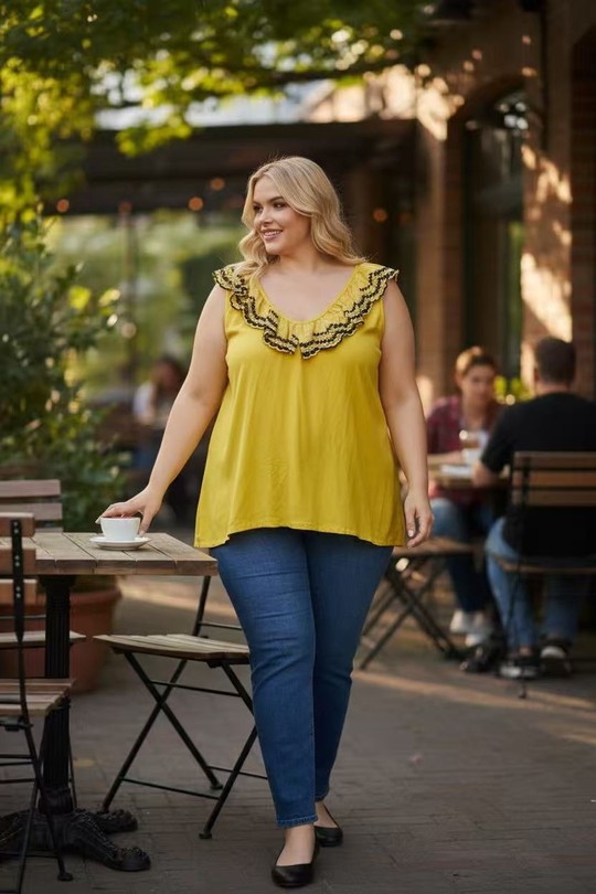 Débardeurs Femme Jaune E&F (C&CE Fashion) EF13315 Efashion Paris