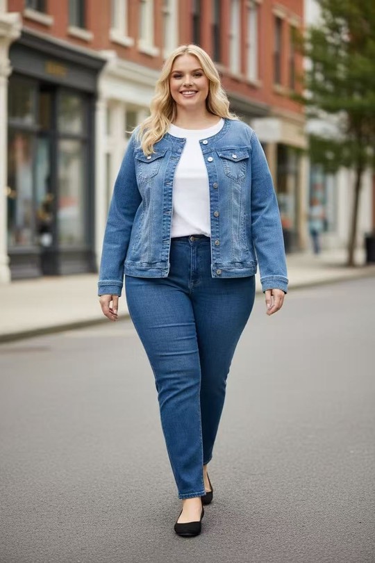 Jackets Women Jean blue E&F (C&CE Fashion) EF2232 Efashion Paris