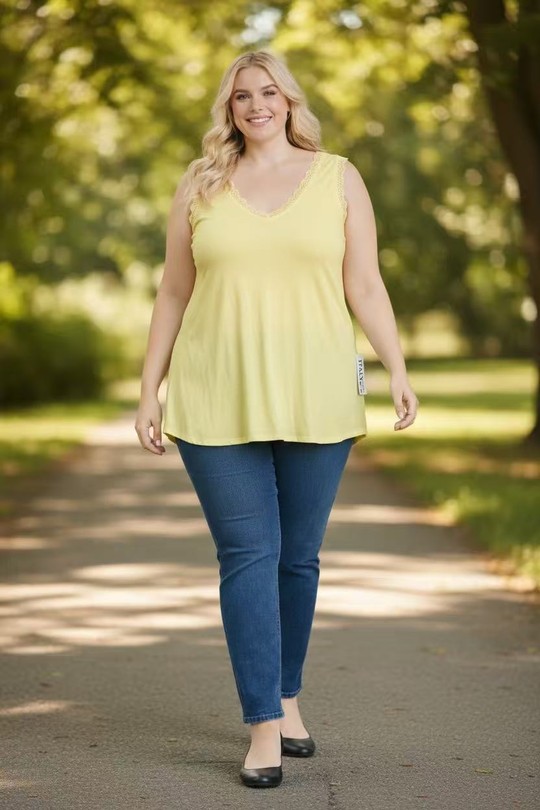 Camisetas sin mangas Mujer Yellow E&F (C&CE Fashion) EF27122 Efashion Paris