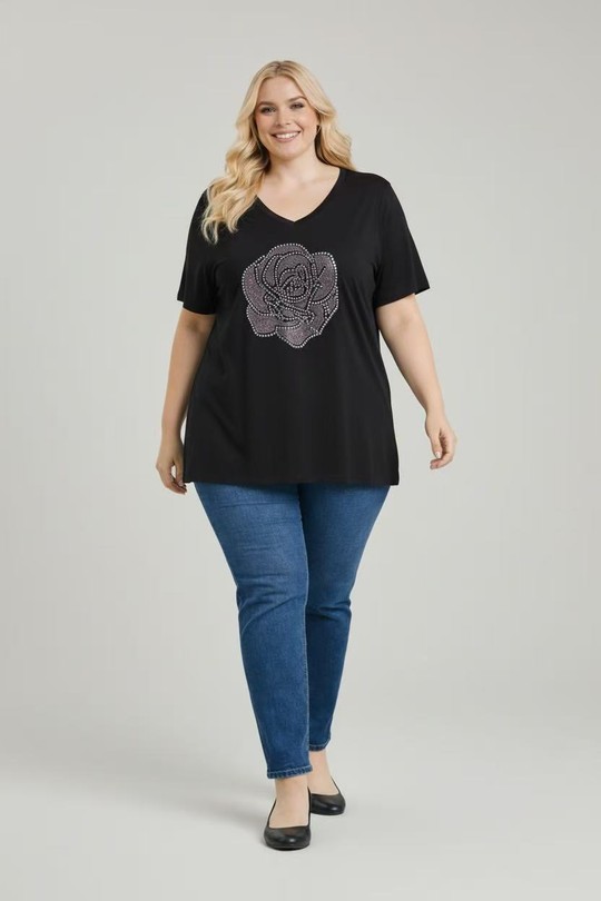 T-shirts Femme Noir E&F (C&CE Fashion) EF9076-32 Efashion Paris