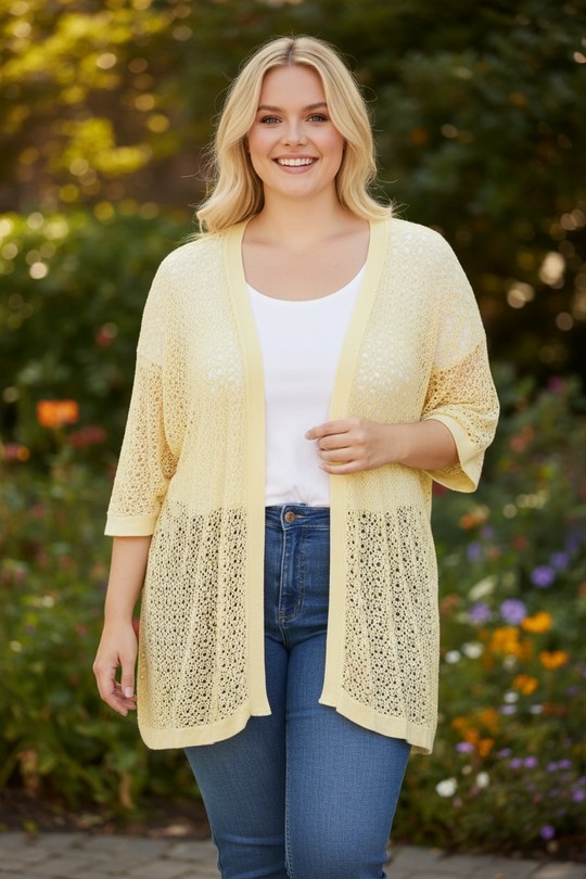 Cardigans Women Yellow E&F (C&CE Fashion) EF82322-3 Efashion Paris