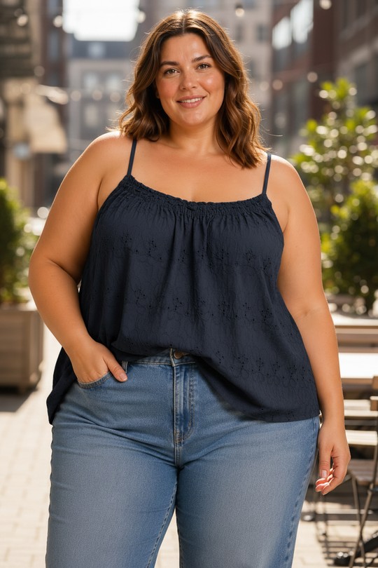 Débardeurs Femme Bleu jean E&F (C&CE Fashion) EF661254 Efashion Paris