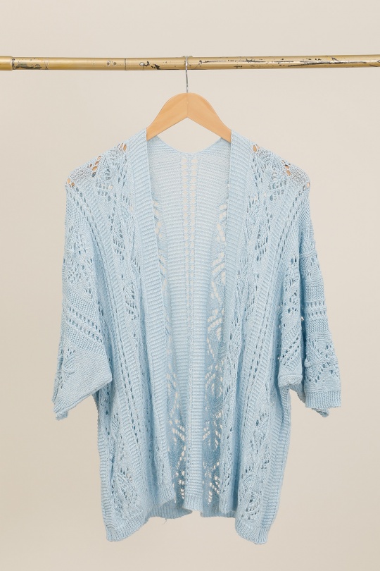 Gilets Femme Bleu ciel JD FASHION,NEWS LADY. 2502 Efashion Paris