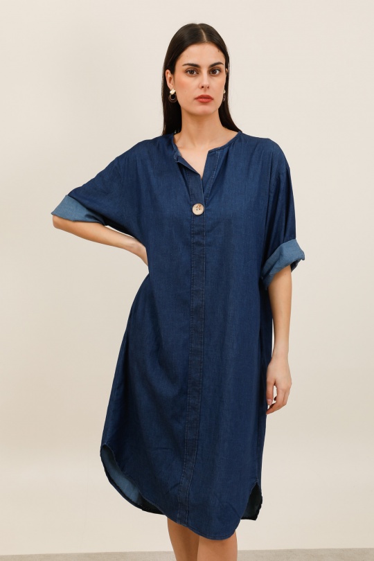 Robes mi-longues Femme Bleu jean foncé JD FASHION,NEWS LADY. 12826 Efashion Paris