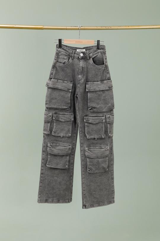 Pantalones Mujer Grey OUTFIT J1395-11 Efashion Paris