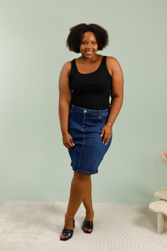 Jupes Femme Bleu YES BON SM2108 Efashion Paris