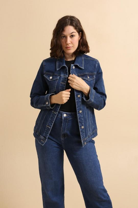 Jackets Women Blue YES BON DM1048 Efashion Paris