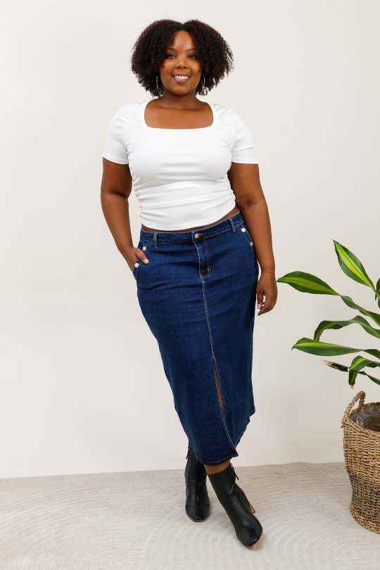 Skirts Women Blue YES BON SM2112 Efashion Paris