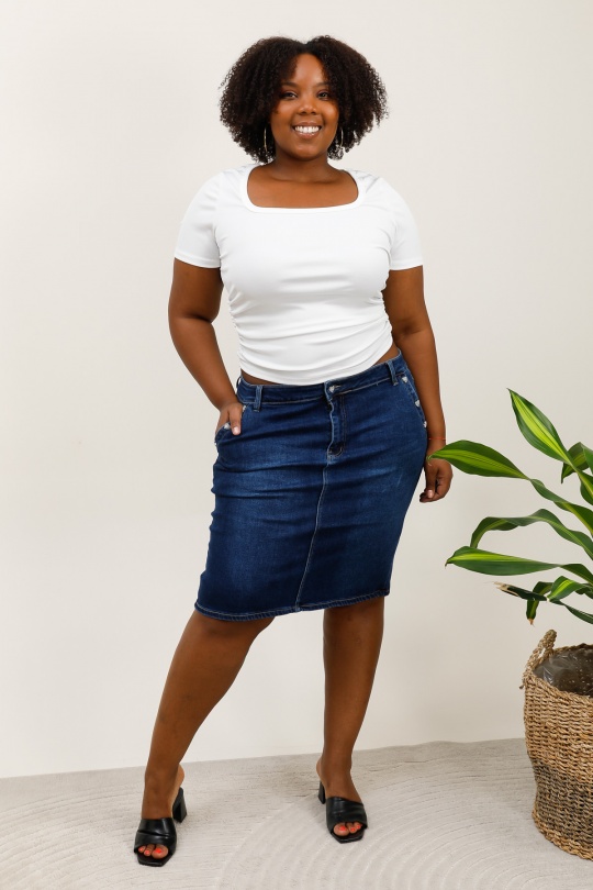 Skirts Women Blue YES BON SM2110 Efashion Paris