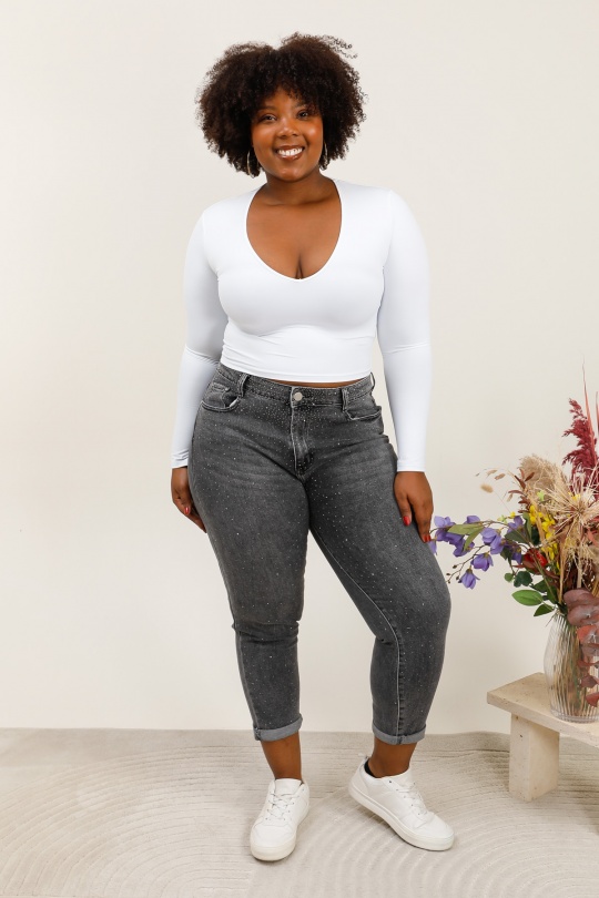 Jeans Femme Gris YES BON SM1071-3 Efashion Paris