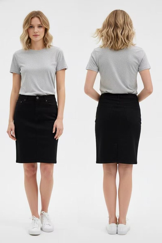 Jupes Femme Noir YES BON SW5081-1 Efashion Paris