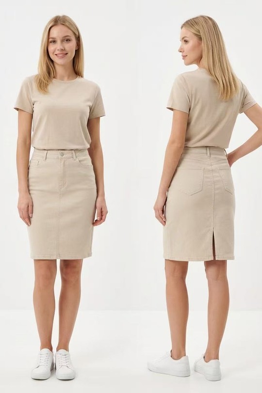 Jupes Femme Beige YES BON SW5081-3 Efashion Paris