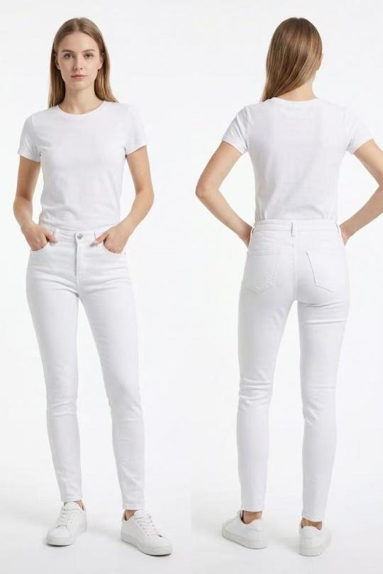 Jeans Femme Blanc YES BON A056-14 Efashion Paris