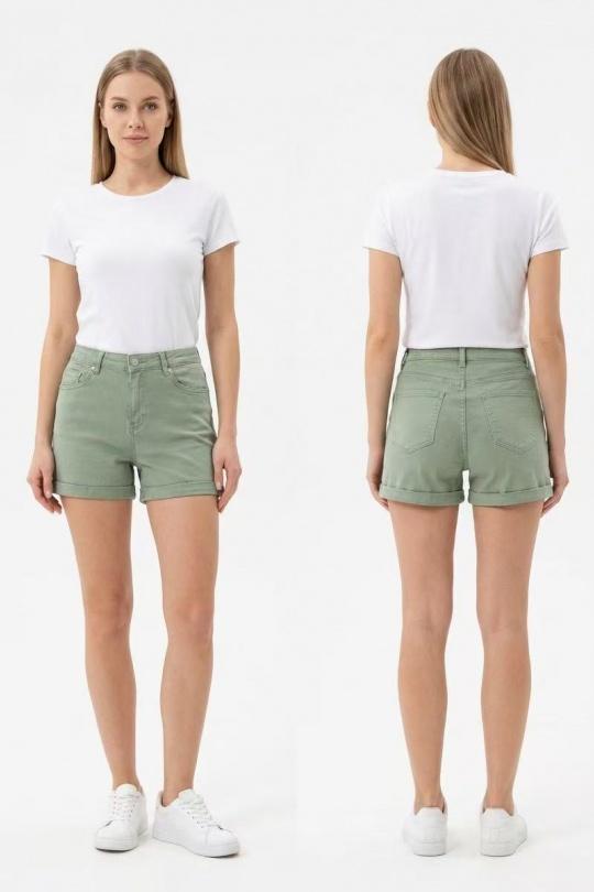 Shorts Femme Vert YES BON ZJ934-5 Efashion Paris