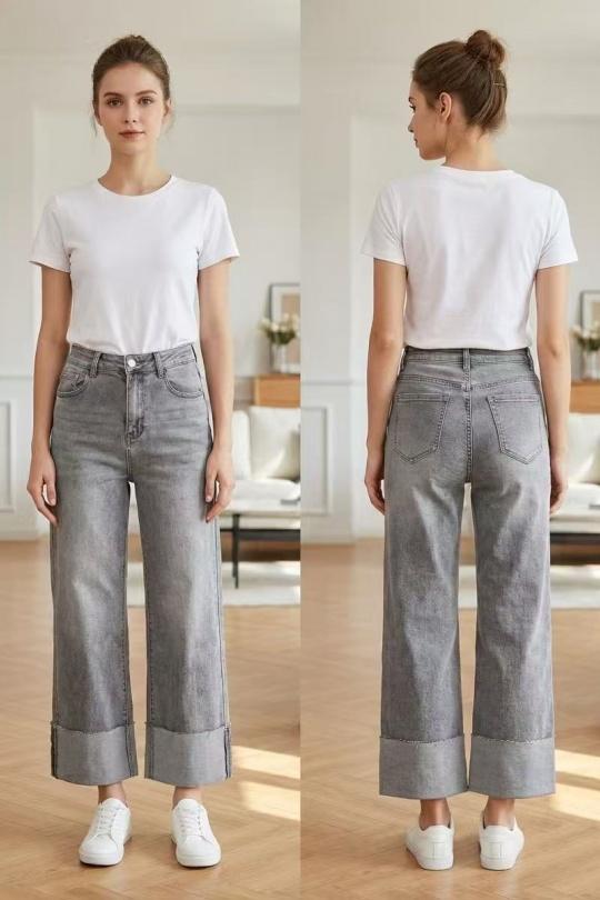 Jeans Femme Gris YES BON ZN052-2 Efashion Paris